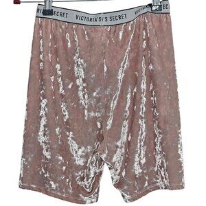Victoria's Secret Crushed Velvet Blush Pink Soft Bike Short Elastic Waistband